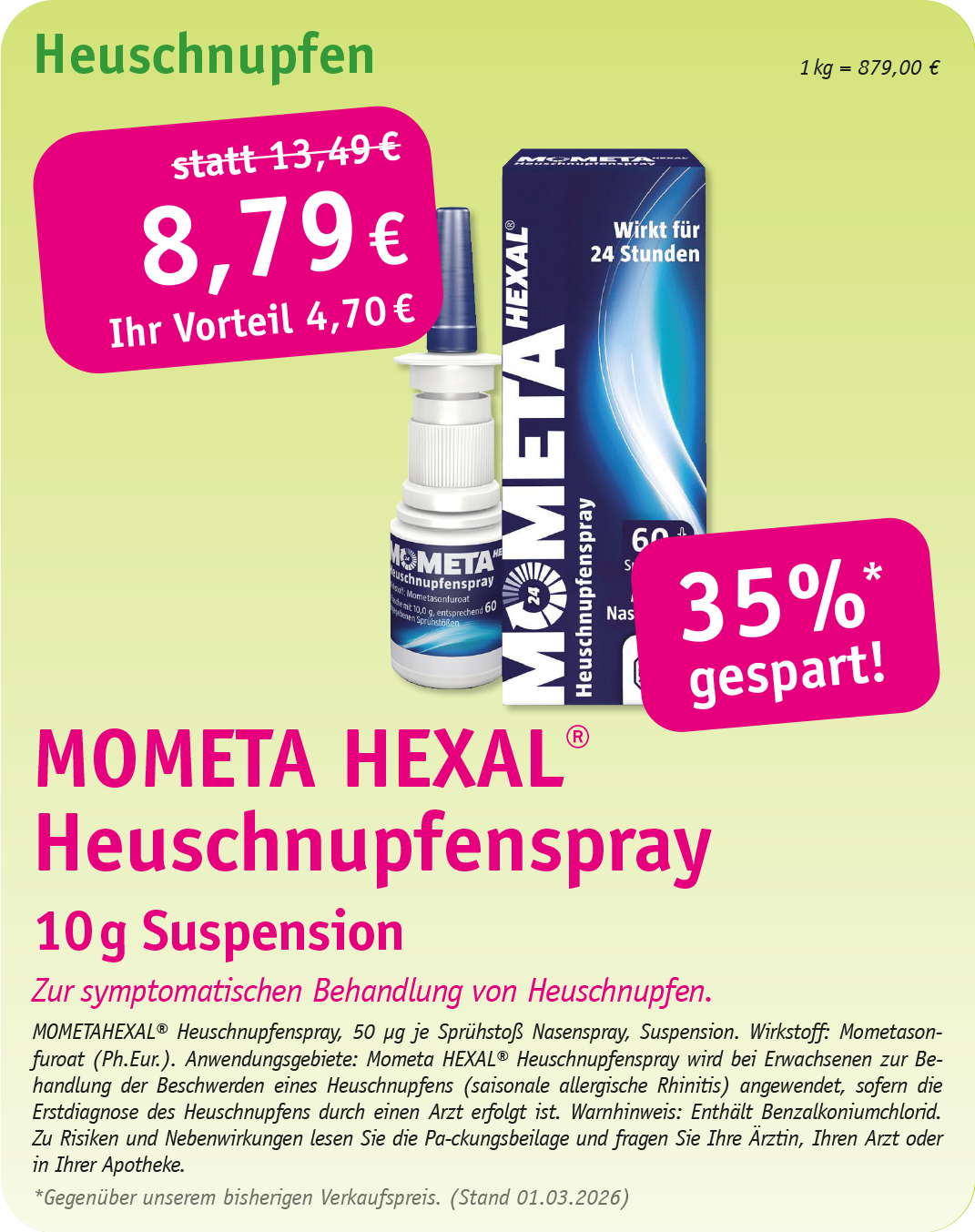 Werbung für Ibu-ratiopharm 400 mg Akut-Schmerztabletten. Weiße Schachtel mit Preisreduzierung von 7,49 € auf 4,99 €.