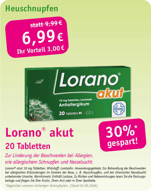 Werbung für Ibu-ratiopharm 400 mg Akut-Schmerztabletten. Weiße Schachtel mit Preisreduzierung von 7,49 € auf 4,99 €.