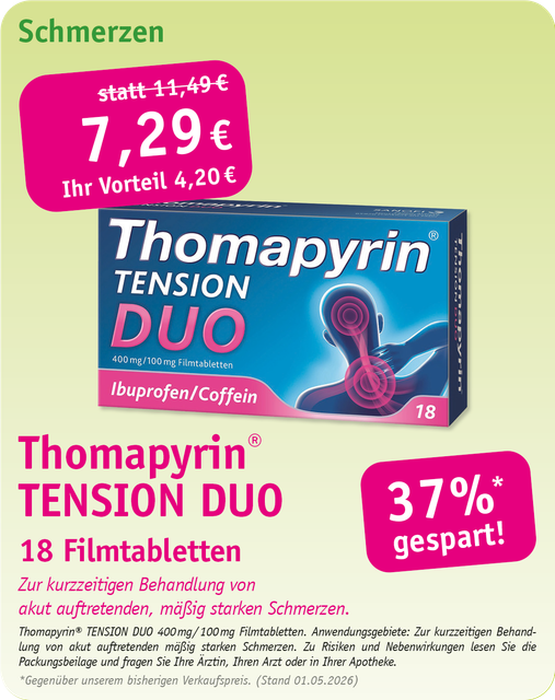 Werbung für Voltaren Schmerzgel, 120 g, zum Aktionspreis von 13,29 €, was einer Ersparnis von 34 % gegenüber dem Originalpreis entspricht.