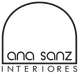 Logotipo de Ana Sanz Interiores en negro con un dise&ntilde;o de arco minimalista.