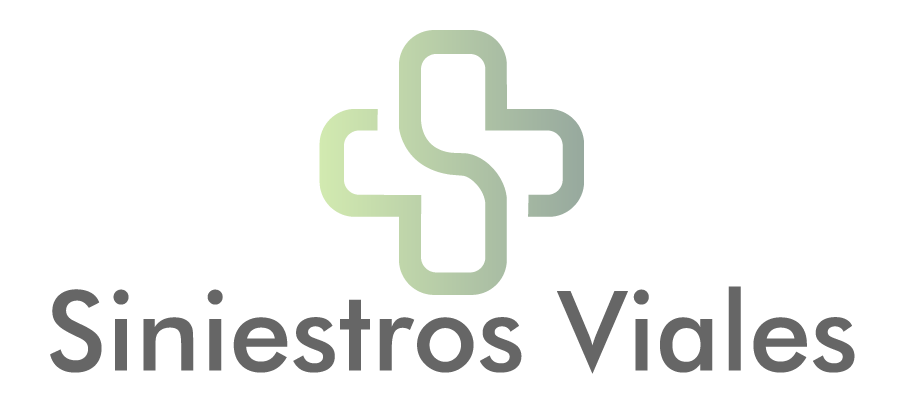 Un logotipo para siniestros viales con una cruz verde sobre fondo blanco.