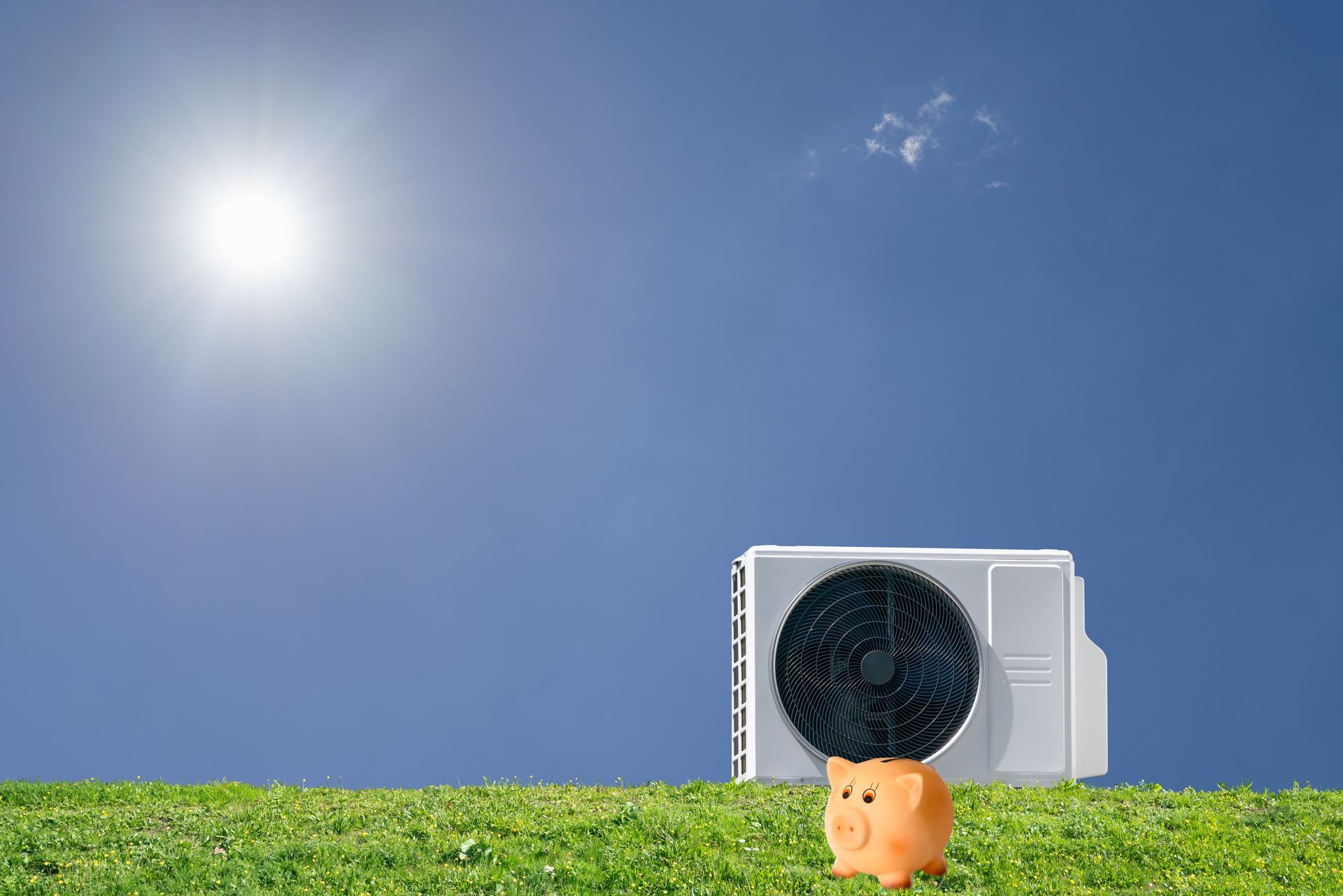 Unité extérieure d'une PAC avec une tirelire