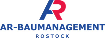 Ein blau-rotes Logo für ar-baummanagement rostock