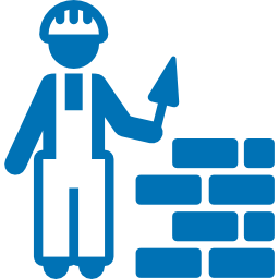 Artisan construisant un mur