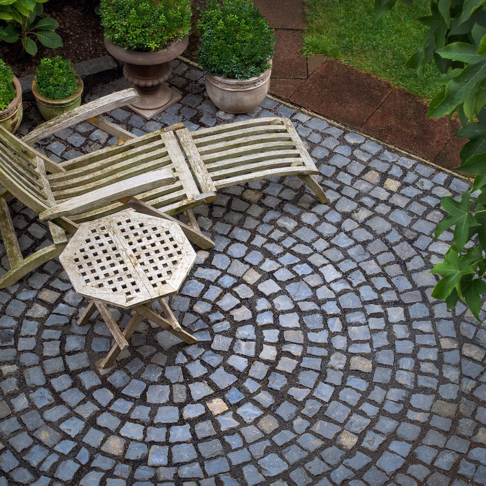 Terrasse en pavés