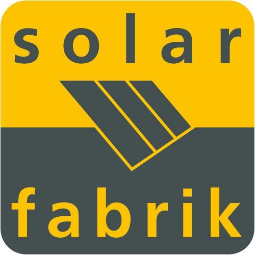 Ein gelb-graues Logo für Solarfabrik