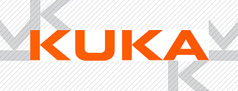 Das Wort Kuka steht in orangefarbenen Buchstaben auf weißem Hintergrund