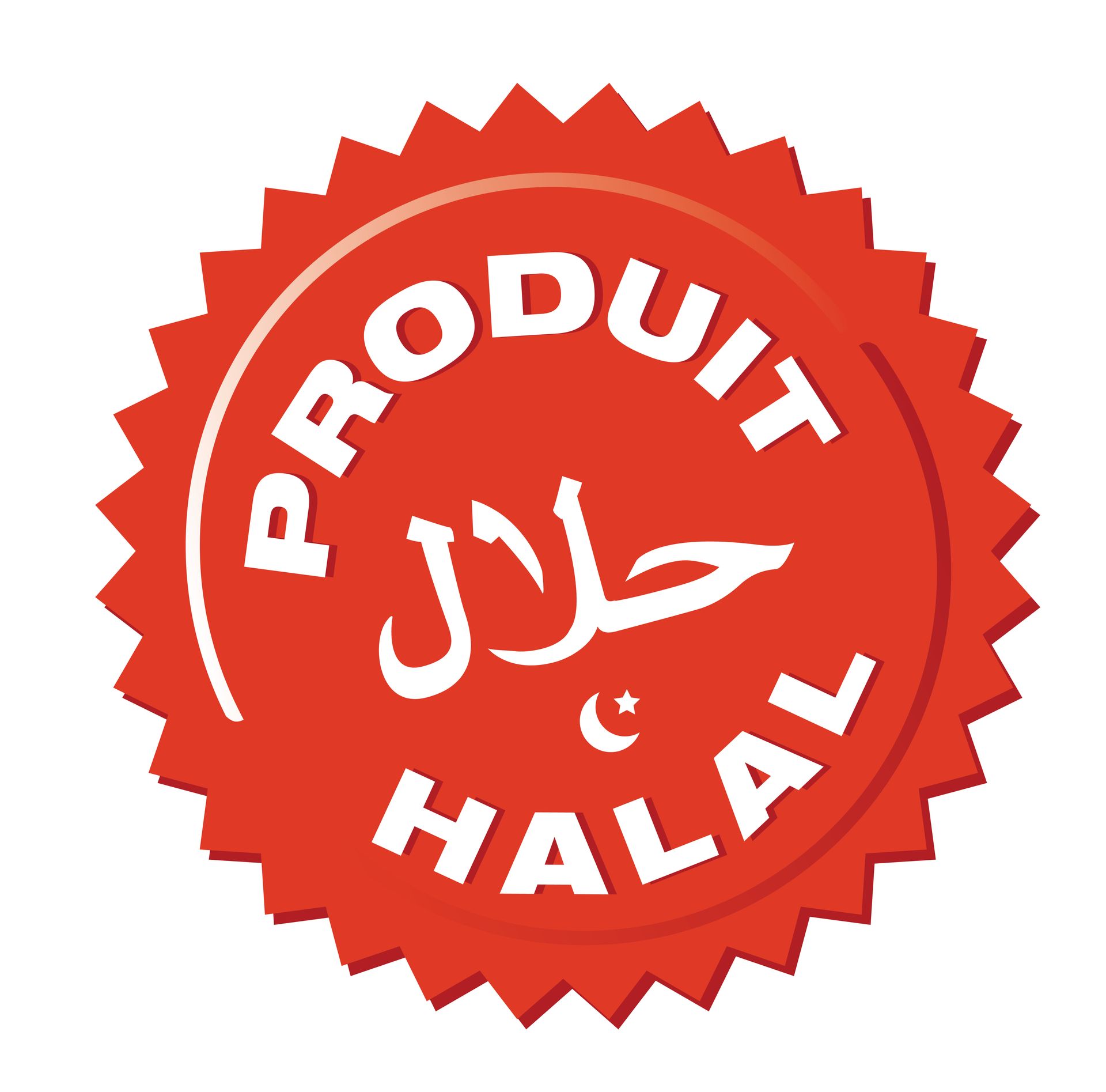 Sceau rouge portant la mention produit halal