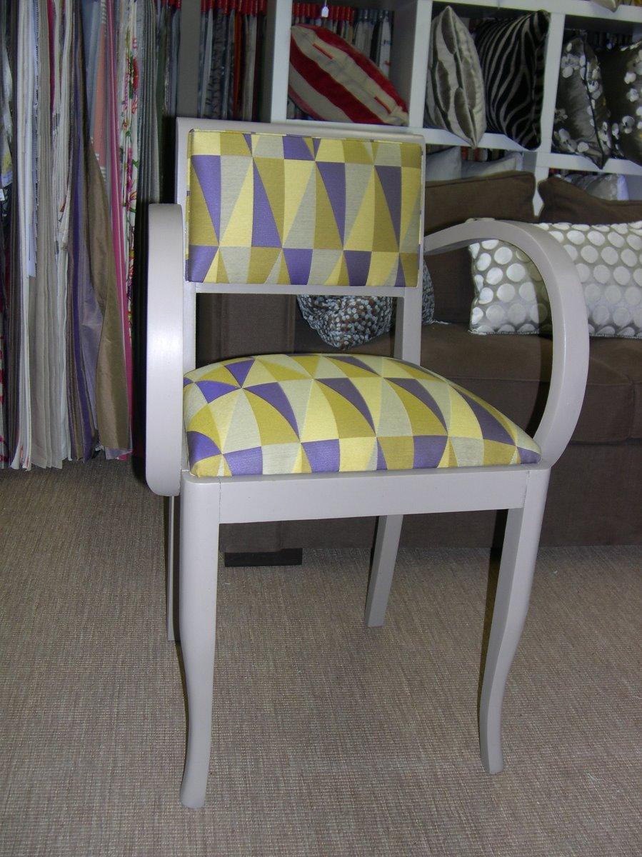 fauteuil bridge repeint tissu casal