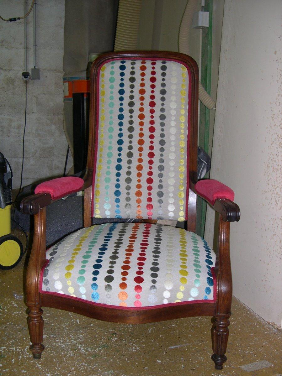 fauteuil Voltaire tissu casal