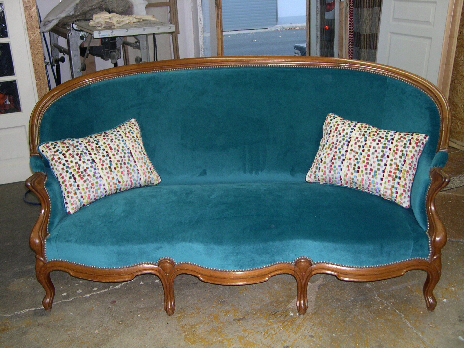 Canapé Louis Philippe velours Casamance