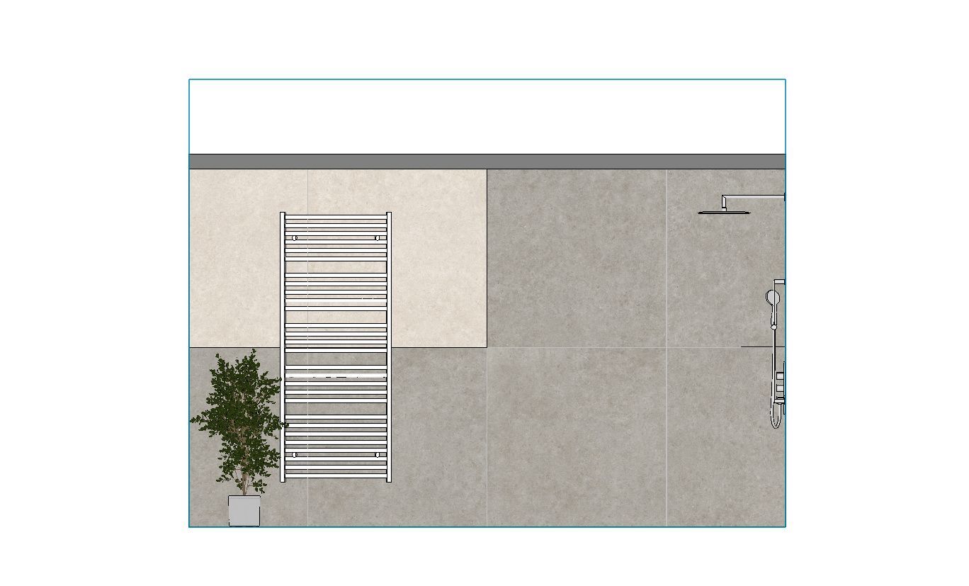 Eine Luftaufnahme eines Gebäudes mit einem Zaun und einer Pflanze.