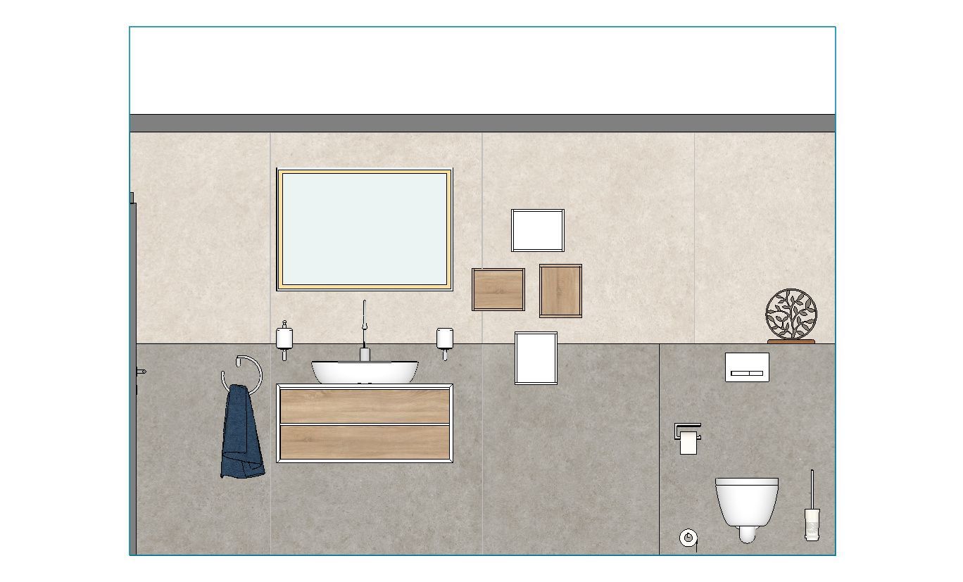 Ein Badezimmer mit Waschbecken, Spiegel und Toilette