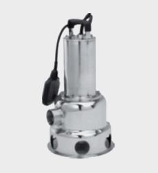 Una bomba sumergible de acero inoxidable con un control remoto conectado a ella.