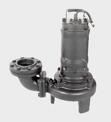 Un primer plano de una bomba sumergible sobre un fondo blanco.