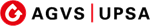 Ein Logo für AGVS UPSA mit einem roten Kreis in der Mitte.