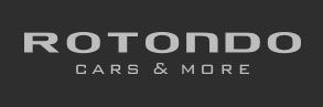 Rotondo Cars & More-Logo auf dunkelgrauem Hintergrund.