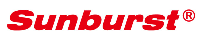 Sunburst-logo punaisena.