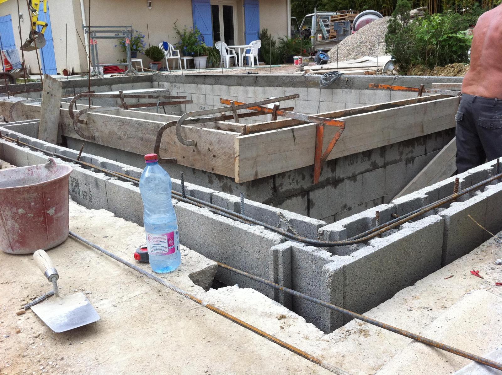 Piscine à débordement - mise en place