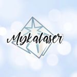 Es un logotipo de una empresa llamada mykalaser.
