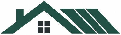 Logo für ein Gewächshausdach mit Schornstein- und Fenstersymbolen