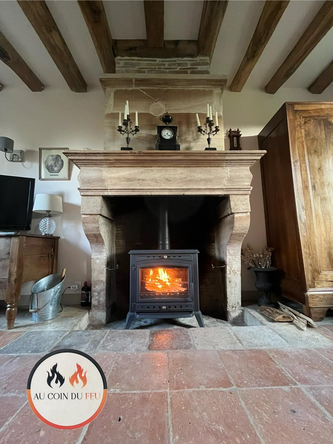 Poêle rustique