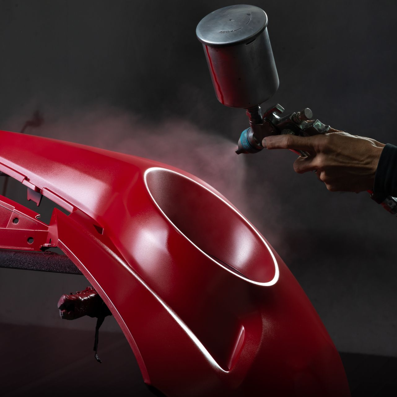 Peinture d'une pièce de carrosserie