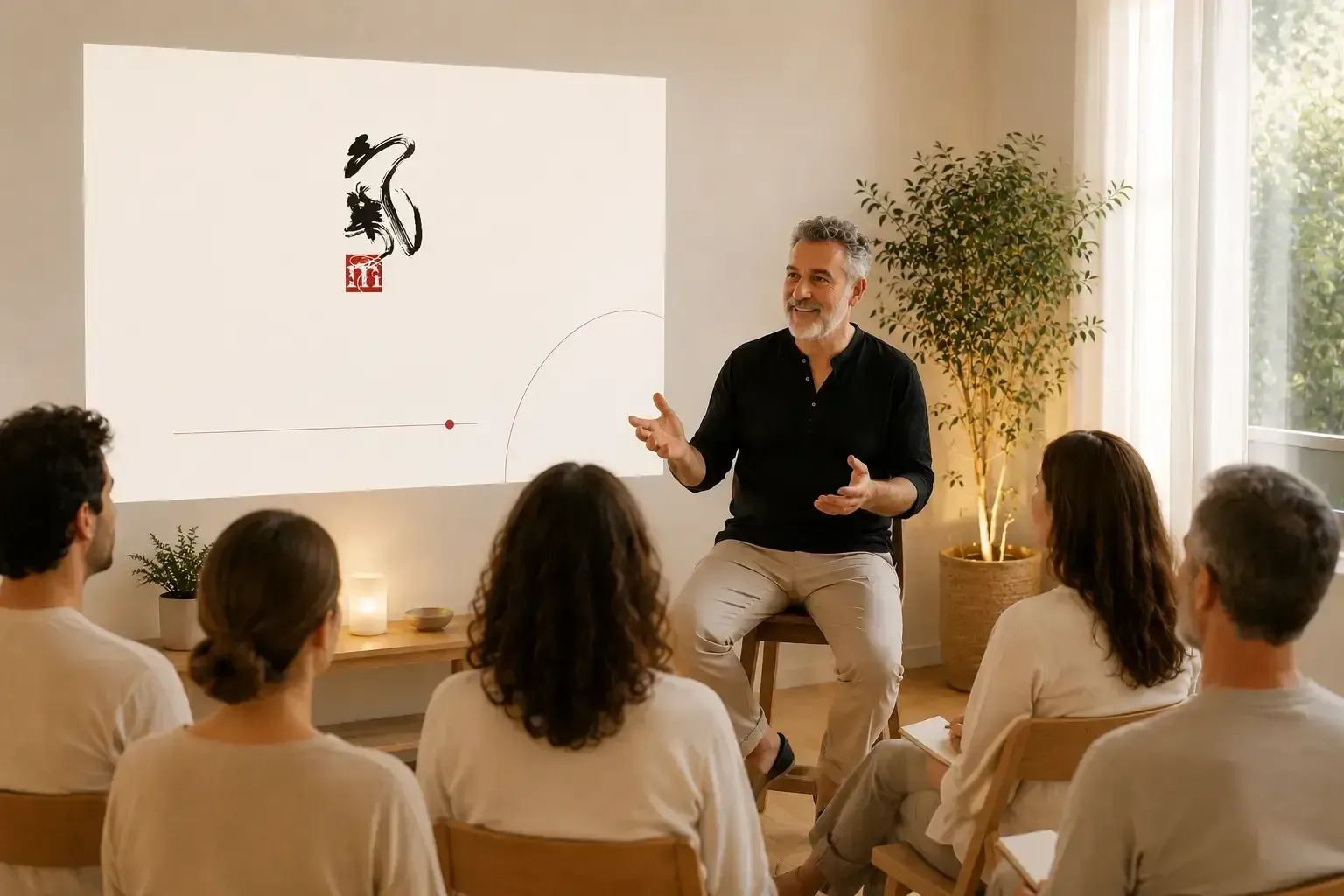 Raúl dando una charla