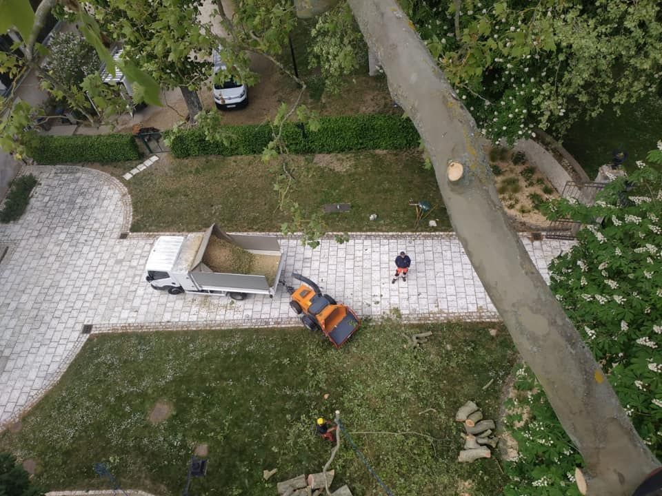 Des personnes entretenant un jardin.