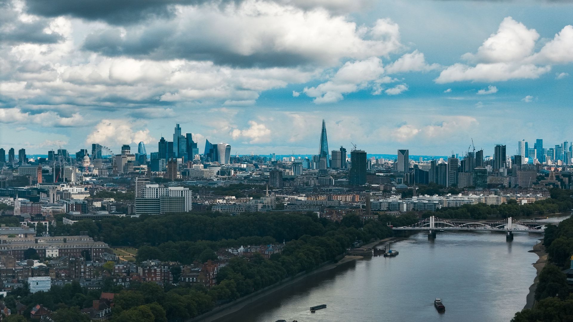 London skyline across the River Thames