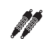 Dos amortiguadores negros con resortes.
