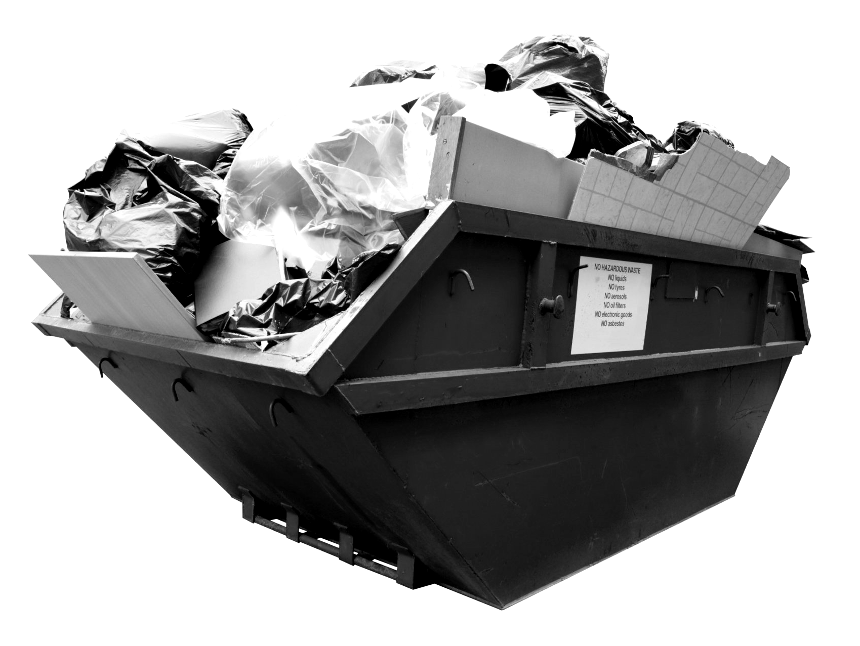 Benne à ordures pleine