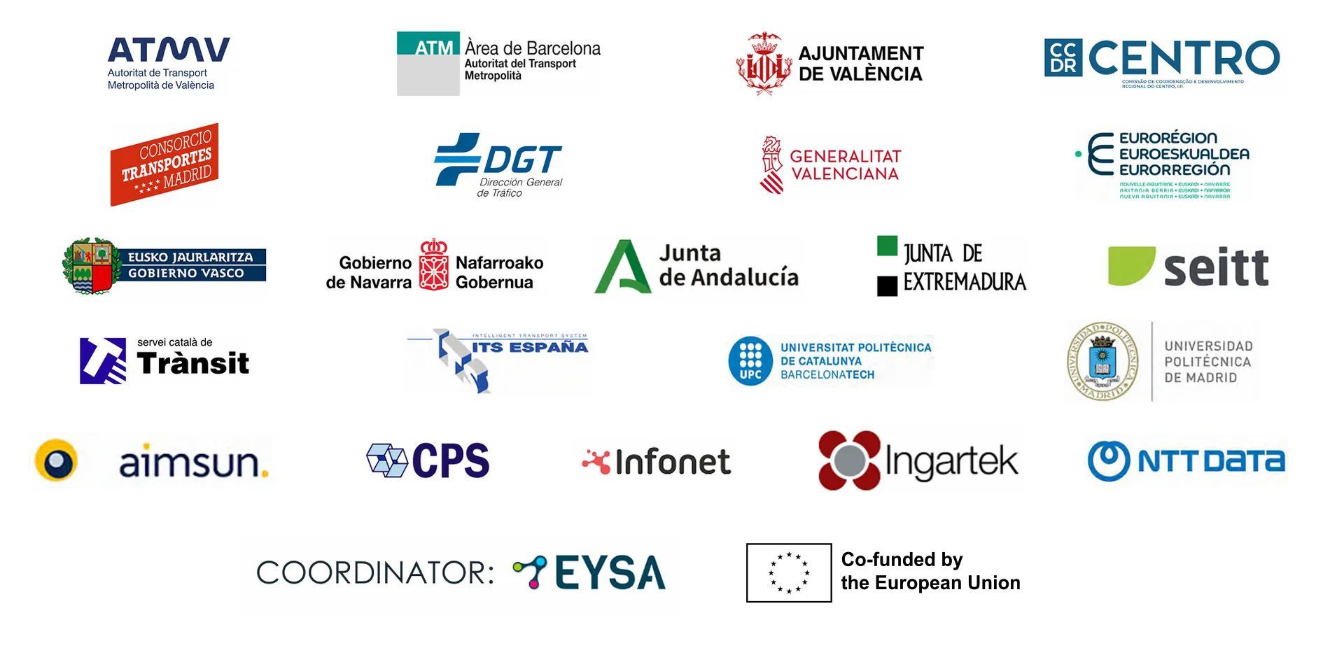 Una lista de logotipos sobre un fondo blanco que dice nuestro equipo.