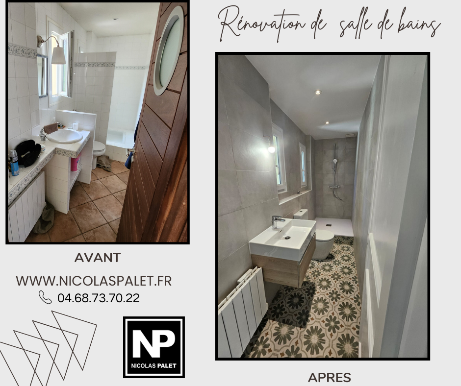 Rénovation de salle de bains en longueur