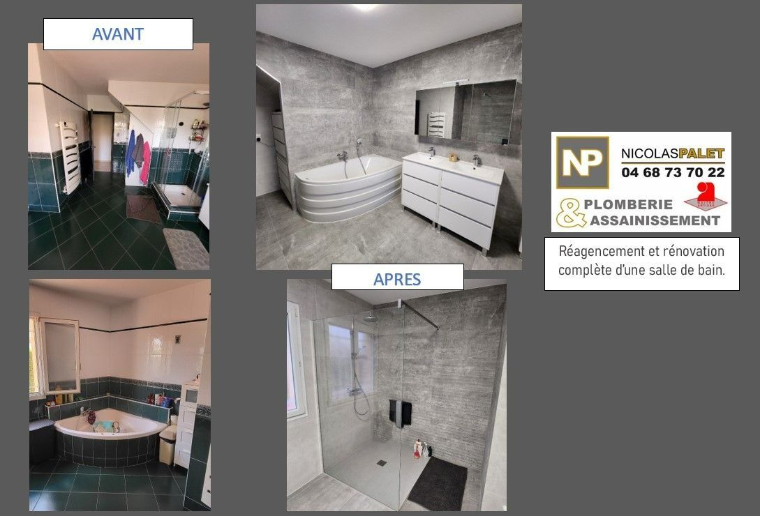 Photos avant/après d'une salle de bains