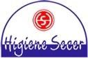 El logotipo de Hygiene Soccer es un círculo azul y blanco con una S roja encima.