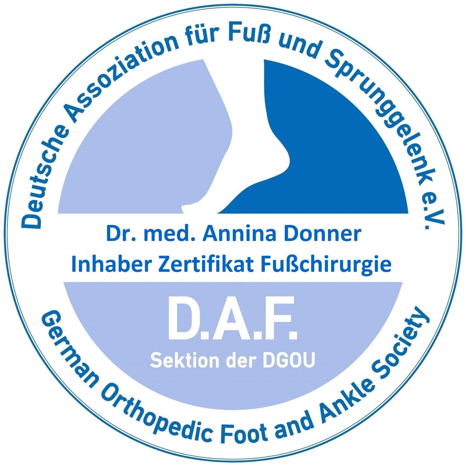 Das Logo der Deutschen Gesellschaft für Orthopädische Fuß- und Sprunggelenksmedizin