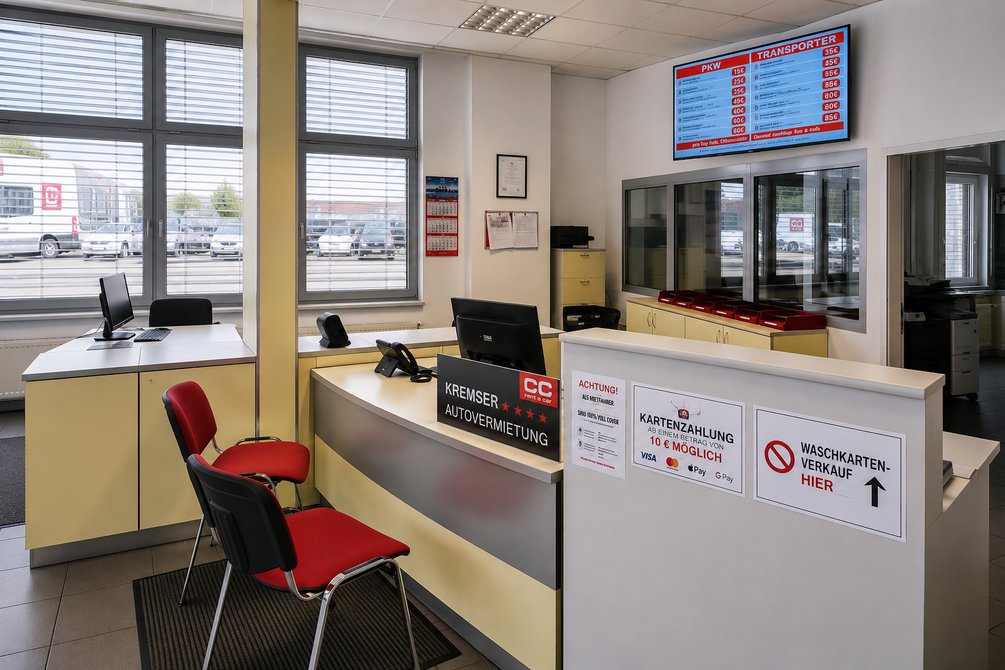 Fahrzeugannahme von Autovermietung Kremser Fahrzeugannahme von Autovermietung Kremser