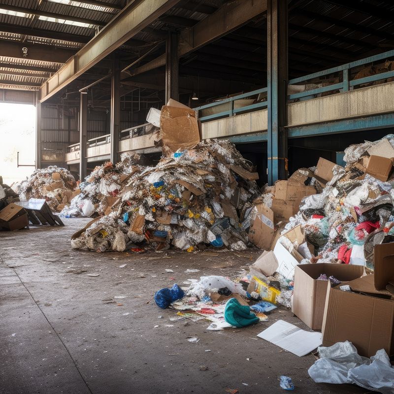 Una gran pila de basura en un almacén.