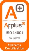 El logotipo para una certificación de sistemas ISO 14001 plus