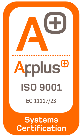 Un logotipo para la certificación de sistemas ISO 9001 de Applus+