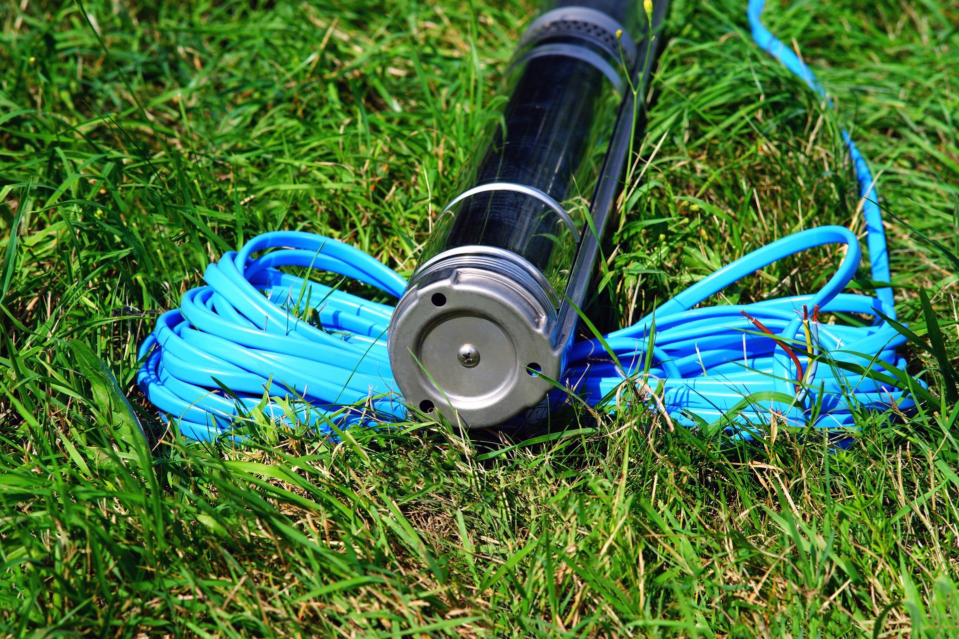 Pompe de forage avant installation