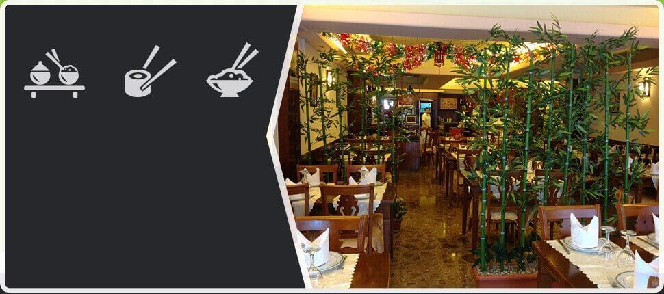 Un restaurante con un cartel que dice "comida china"