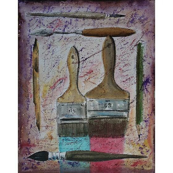 Un dessin de 2 pinceaux vus de face