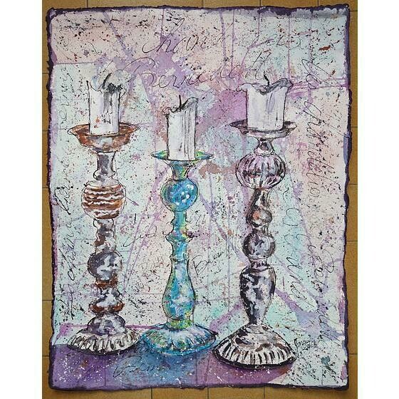 Un dessin de 3 cierges vus de face