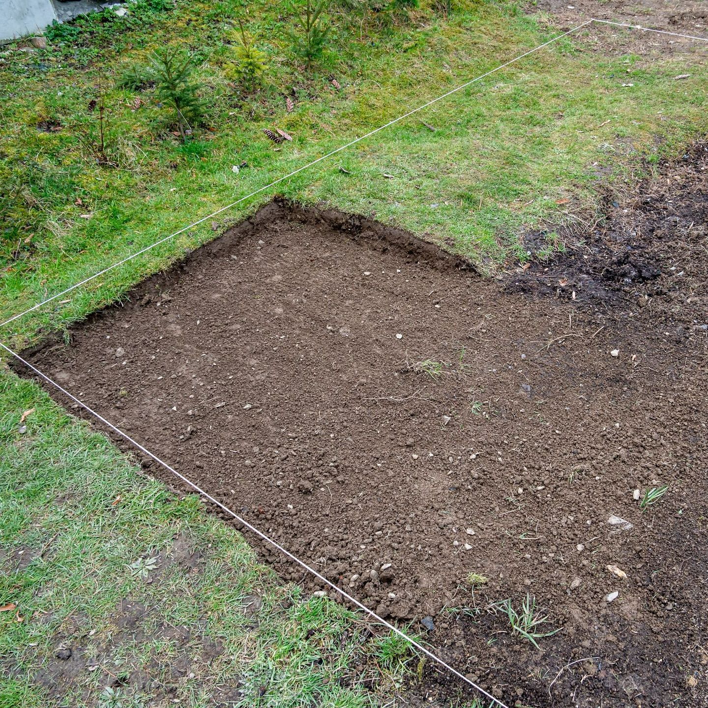 Délimitation de terrassement de piscine