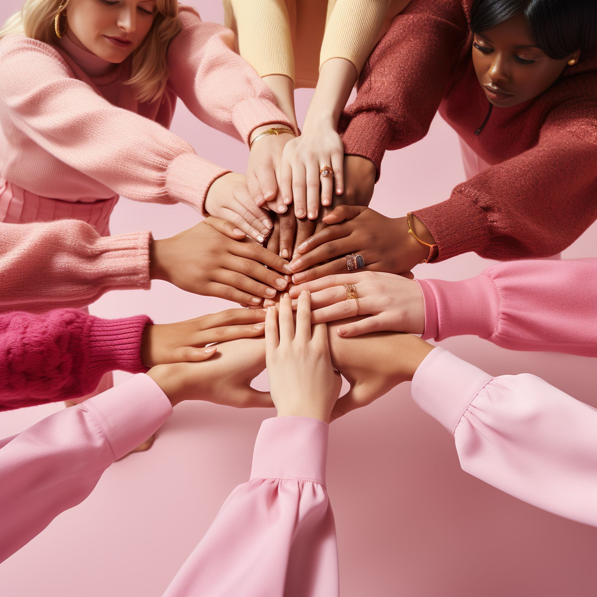 Groupe de femmes en rose