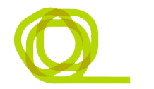 Un círculo verde y amarillo sobre un fondo blanco.