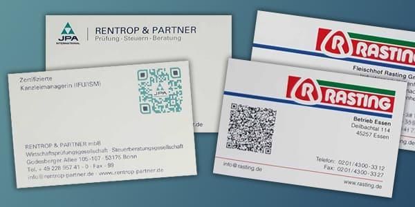 Wir fertigen Ihre Visitenkarte mit individuellem QR-Code