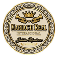 Logotipo del "Mariachi Real Internacional" con acentos dorados, corona, trompetas y el nombre "Julián Ramírez".